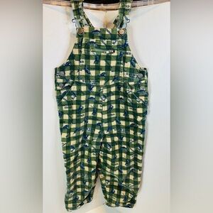 Vintage Canyon River Blues Toddler Boys Checkered Corduroy Overalls Size 3T
